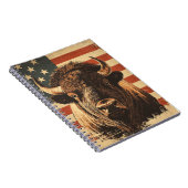 Bison American Flag Vintag Notizblock (Rechte Seite)