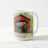 Bison an der überdachten Brücke Kaffeetasse (VorderseiteRechts)