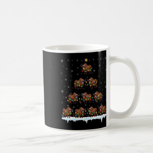 Bison Animal Weihnachtsmannmütze Ugly Christmas Tr Kaffeetasse (Rechts)