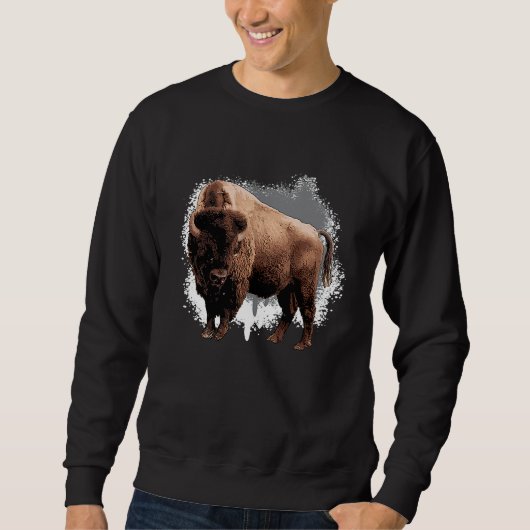 Bison Animal Wildlife American Bison Sweatshirt (Vorderseite)