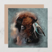 Bison - Anregung, Einladungskarte Einladung (Vorne/Hinten)
