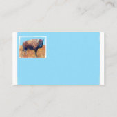 Bison Art auf blau-weiß doppelseitig gefertigt Visitenkarte (Rückseite)