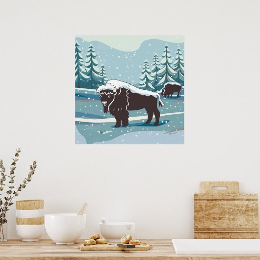 Bison Art Poster (Küche)