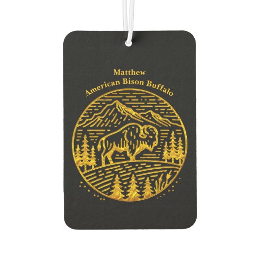 Bison at Sunset in Berglandschaft Autolufterfrischer (Rückseite)