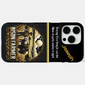 Bison Bauer bei Sonnenuntergang in Feldern Case-Mate iPhone Hülle (Rückseite (Horizontal))