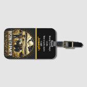 Bison Bauer bei Sonnenuntergang in Feldern Gepäckanhänger (Vorderseite (Horizontal))