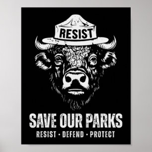 Bison Bear Rettete unser Park gegen Trump Men Wome Poster