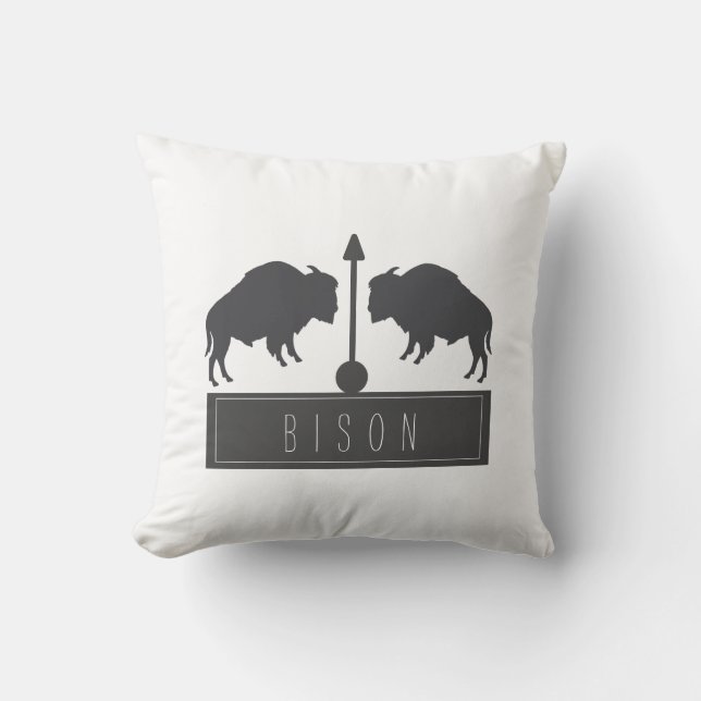 Bison Bisons Arrow-Minimalismus Kissen (Vorderseite)