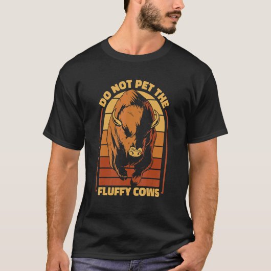 Bison Bisons Büffel Bulle Fluffige Kuh T-Shirt (Vorderseite)