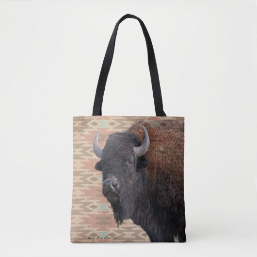 Bison Blanket Tote Bag Tasche (Vorderseite)