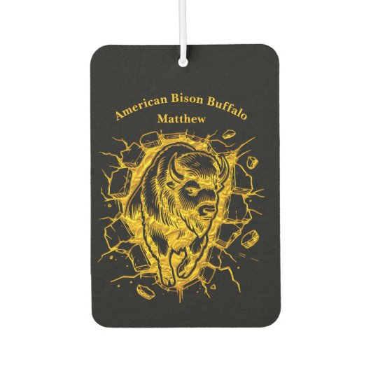 Bison bricht durch eine Mauer Autolufterfrischer (Vorderseite)