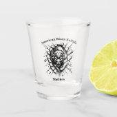 Bison bricht durch eine Wand in einem dynamischen Schnapsglas (Vorderseite)