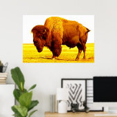 Bison Buffalo American Art Poster (Heimbüro)