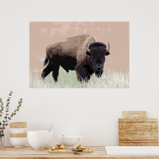 Bison Buffalo American Artwork Poster (Küche)