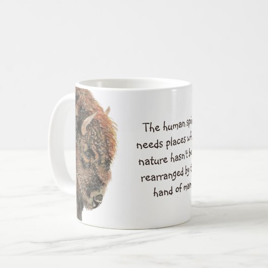 Bison Buffalo Animal Spirit Wilderness Quote Kaffeetasse (Vorderseite Links)