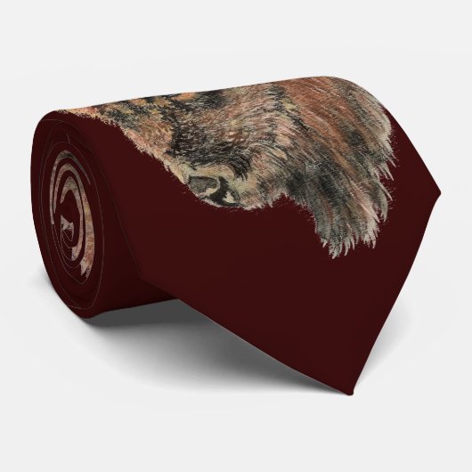 Bison Buffalo Art Krawatte (Gerollt)