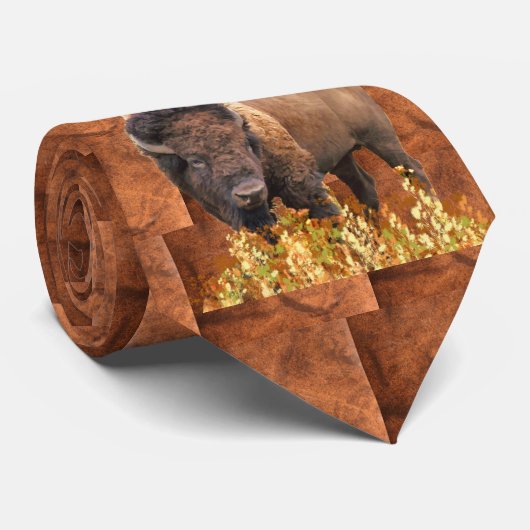 Bison Buffalo Art Krawatte (Gerollt)