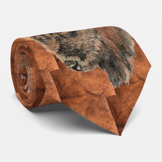 Bison Buffalo Art Krawatte (Gerollt)