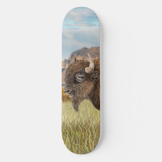 Bison Buffalo Art Skateboard (Vorderseite)