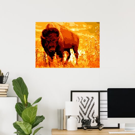 Bison Buffalo Artwork Poster (Heimbüro)