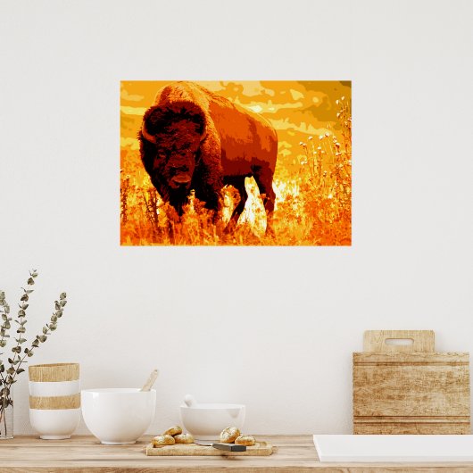 Bison Buffalo Artwork Poster (Küche)