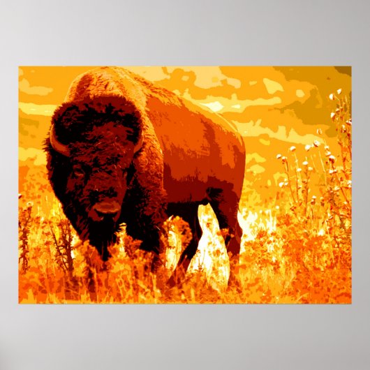 Bison Buffalo Artwork Poster (Vorne)
