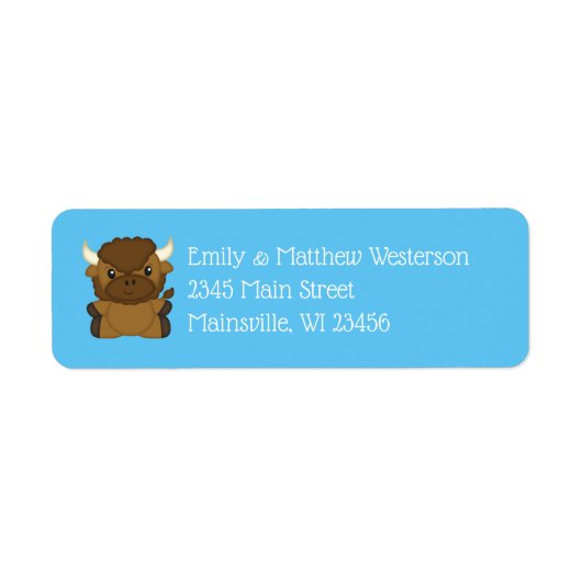 Bison Buffalo Baby Dusche Blue (Vorne)