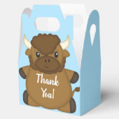 Bison Buffalo Baby Dusche Blue Geschenkschachtel (Geöffnet)