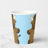 Bison Buffalo Baby Dusche Blue Pappbecher (Links)