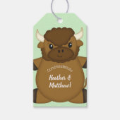 Bison Buffalo Baby Dusche Geschenkanhänger (Vorderseite)