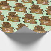 Bison Buffalo Baby Dusche Geschenkpapier (Ecke)
