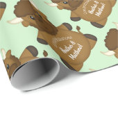 Bison Buffalo Baby Dusche Geschenkpapier (Rolleneckpunkt)