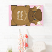 Bison Buffalo Baby Dusche Rosa Banner (Insitu)