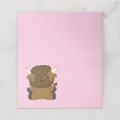 Bison Buffalo Baby Dusche Rosa Platzkarte (Außenseite Aufgefaltet)
