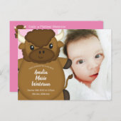 Bison Buffalo Baby Dusche Rosa Postkarte (Vorne/Hinten)