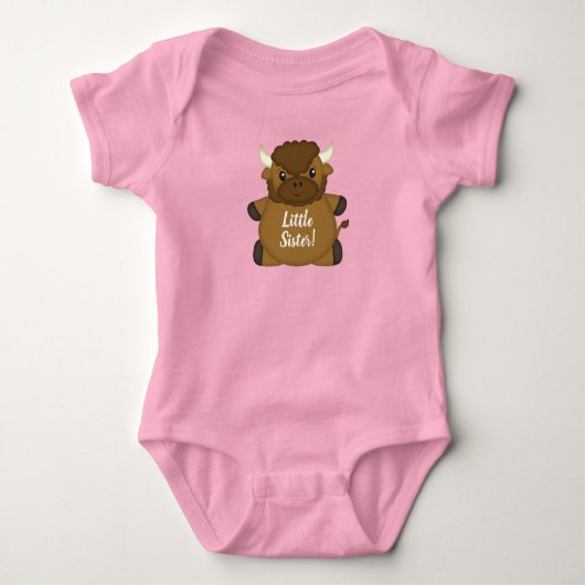 Bison Buffalo Baby Dusche Rosa Strampler (Vorderseite)