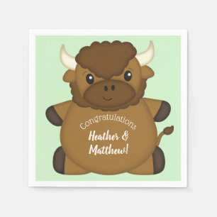 Bison Buffalo Baby Dusche Serviette