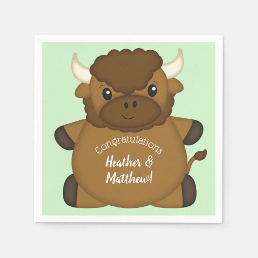 Bison Buffalo Baby Dusche Serviette (Vorderseite)