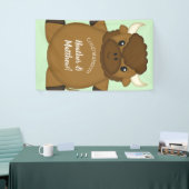 Bison Buffalo Baby Shower Green Banner (Messeveranstaltung)