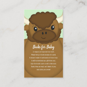 Bison Buffalo Baby Shower Green Begleitkarte