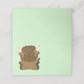 Bison Buffalo Baby Shower Green Platzkarte (Außenseite Aufgefaltet)