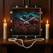 Bison Buffalo Bison Wilderness Quadratische Wanduhr