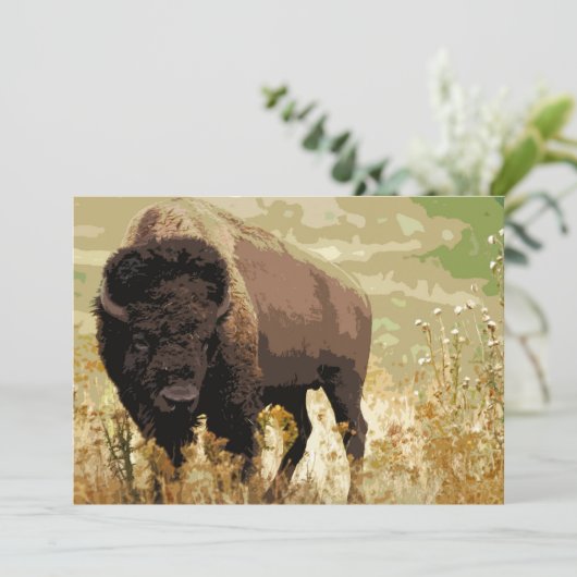 Bison/Buffalo Einladung (Stehend Vorderseite)