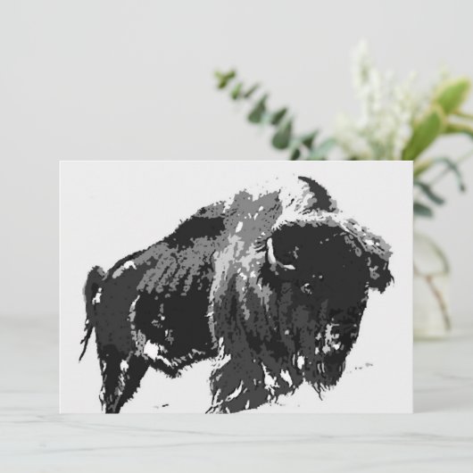 Bison/Buffalo Einladung - Buffets Einladungen (Stehend Vorderseite)