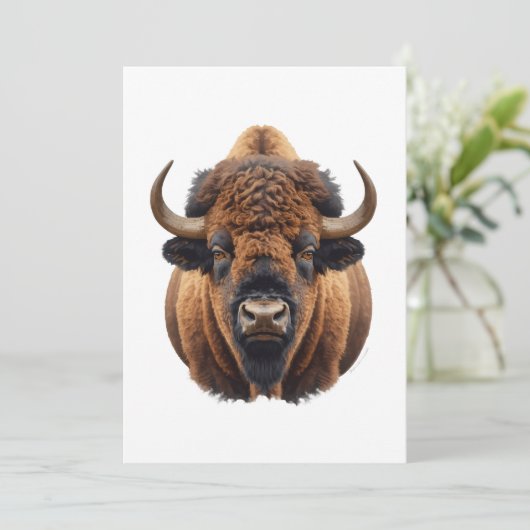 Bison / Buffalo Feiertagskarte (Stehend Vorderseite)