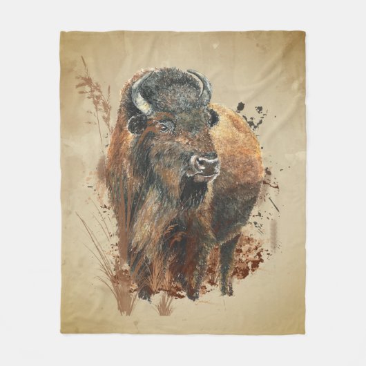 Bison Buffalo Fleecedecke (Vorderseite)