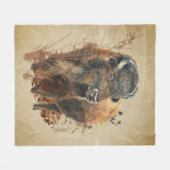 Bison Buffalo Fleecedecke (Vorderseite (Horizontal))