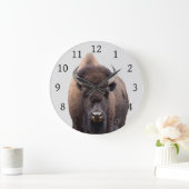 Bison Buffalo Foto 135 Große Wanduhr (Zuhause)