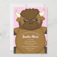 Bison Buffalo Geburtstagsparty Pink