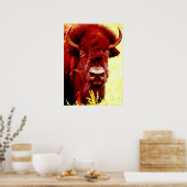 Bison Buffalo Head American Artwork Poster (Küche)